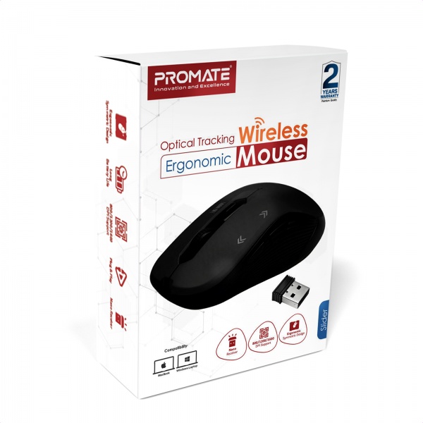Мышь Promate Slider Wireless Black (slider.black)