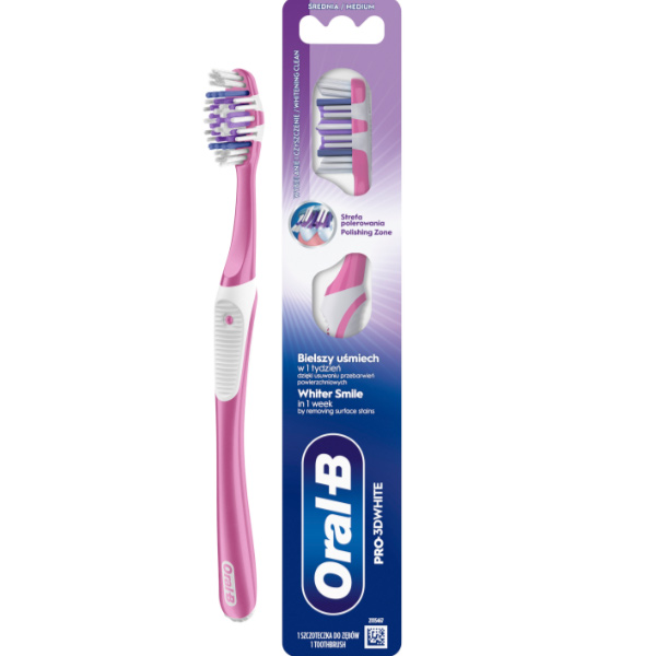 Зубная щетка Oral-B 3D White Отбеливание средней жесткости