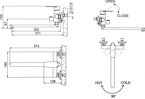Смеситель для ванны EGO Lite F0522802101