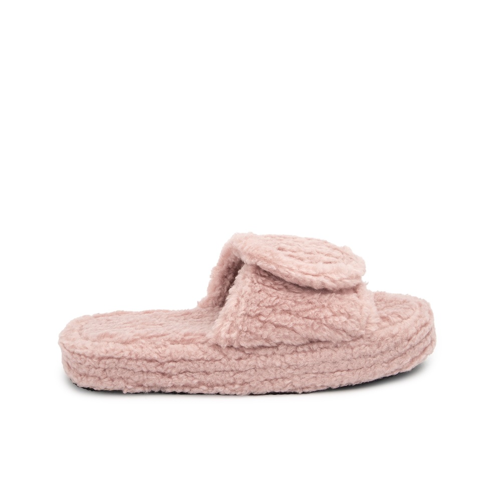 Тапки домашние Twins HS флис/липучка на платформе 12716 р.40 пудровый