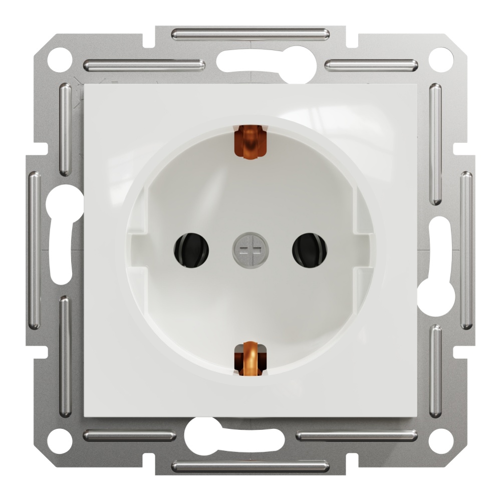 Розетка бытовая с заземлением Schneider Electric Asfora IP20 белый EPH2970121