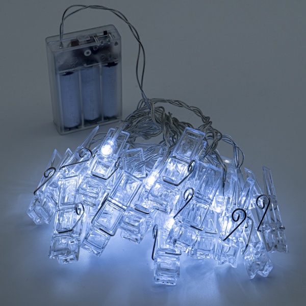 Декоративная гирлянда Altalusse (INL-2704B-20 Cold) встроенный светодиод (LED) 20 ламп 3 м 