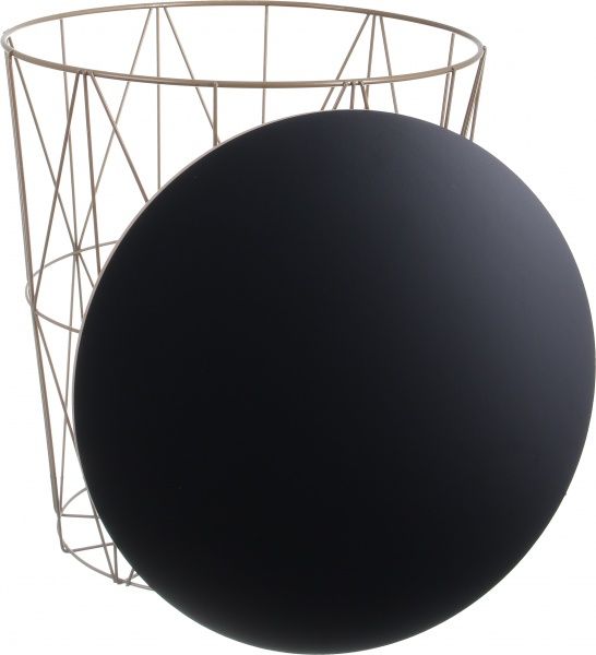 Стол-корзина Сканди 40х40х42 см чорный с золотым 