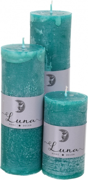 Свічка Рустік циліндр смарагдовий C5510-327 Luna