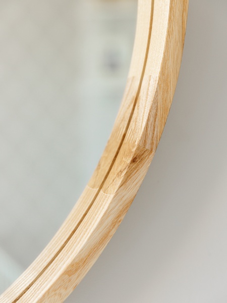 Зеркало настенное Luxury Wood Perfection Slim ясень натуральный D600 мм 