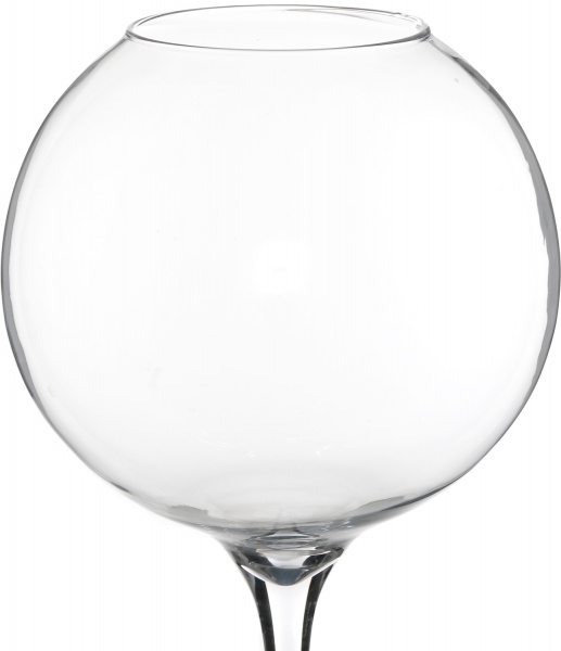 Ваза стеклянная фиш бол на ножке 80 см прозрачная 