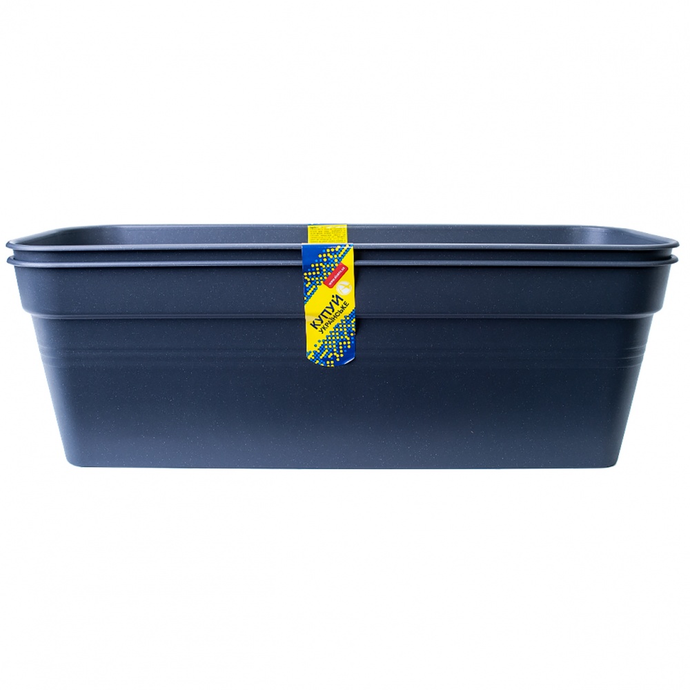 Вазон Алеана Глорія балконний 50х18 см комплект 2 шт. прямокутний 9 л граніт