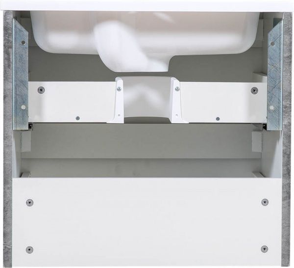 Тумба підвісна Aqua Rodos Accent 60 сірий мрамор під умивальник зі штучного каменя Альфа 60 та мармуру Accent