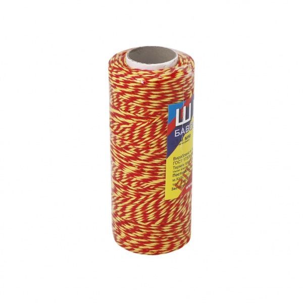 Шпагат Радосвіт бавовняний 500 текс 1,3 мм 100 м червоно-жовтий 0,07 кг
