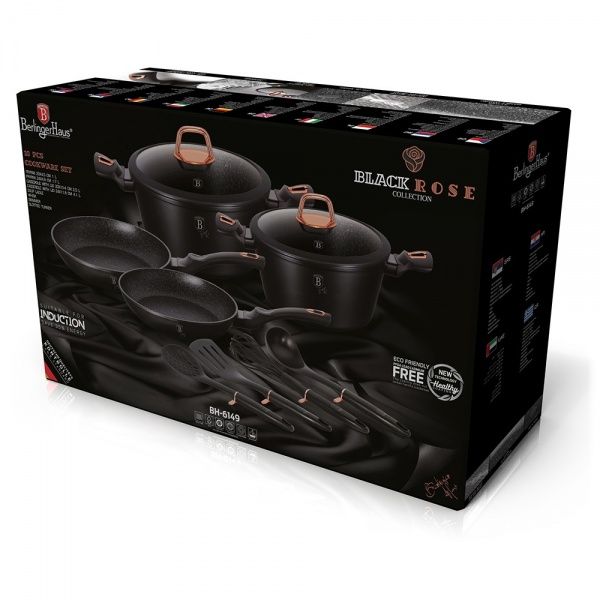 Набор посуды BLACK ROSE Collection 10 предметов BH 6149 Berlinger