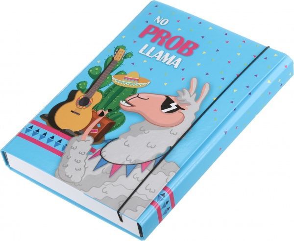 Папка-короб No prob Lama 25х32 на резинці блакитна iTEM