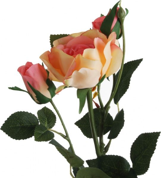 Рослина штучна Гілка троянди лососева 65 см