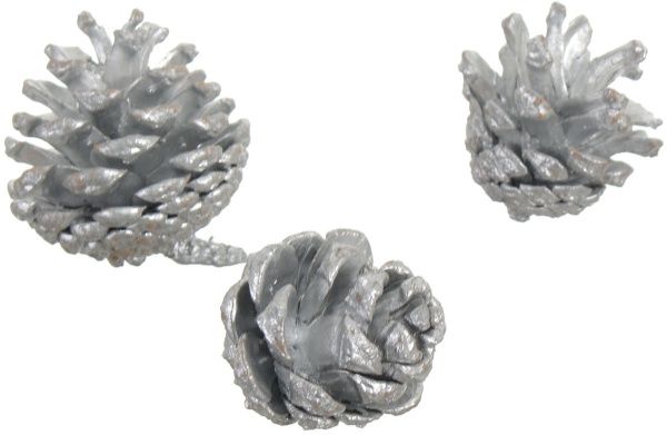 Набор новогодних декораций Шишки серебряные 15 шт. EPI-701185150 