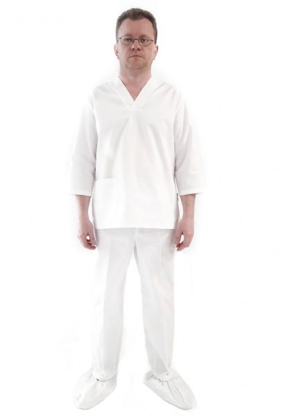 Костюм Эдельвика для медиков с антимикробным действием р. M 46 рост универсальный 177-21/09 белый