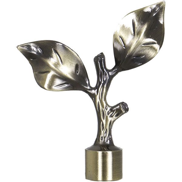 Наконечник Cardinal Лист розы наборной d19 мм антик 