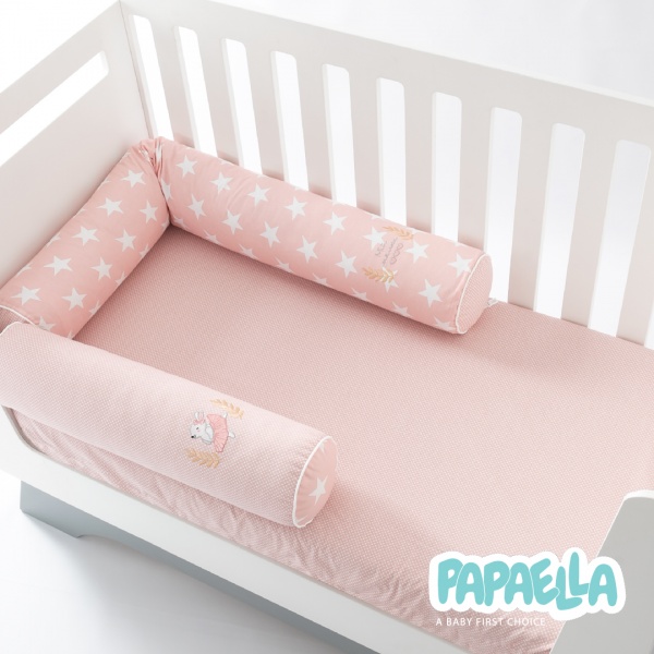 Бортик-валик защитный мультифункциональный Звезда/Горошек 2 шт. Papaella пудровый 