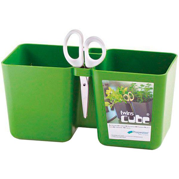 Горщик пластиковий Prosperplast Cube прямокутний 2,5л оливковий (19509-370) 