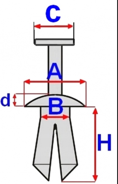 Крепление пистон C10028 8x10 шт.