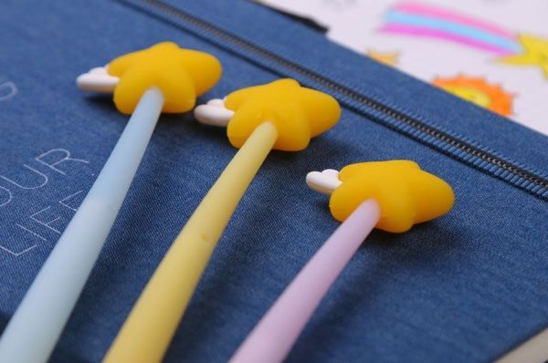 Ручка шариковая Мерцание звезды, желтый 