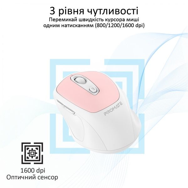 Мишка Promate Clix-9 Wireless Pink 