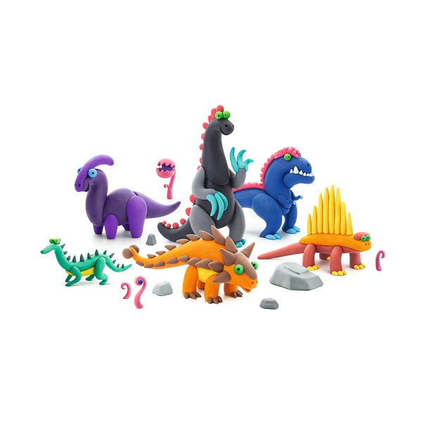 Набір для ліплення Lipaka пластилін, що самостійно твердіє, ЛІПАКА – Анкілозавр, паразауролоф, теризинозавр 60034-UA01