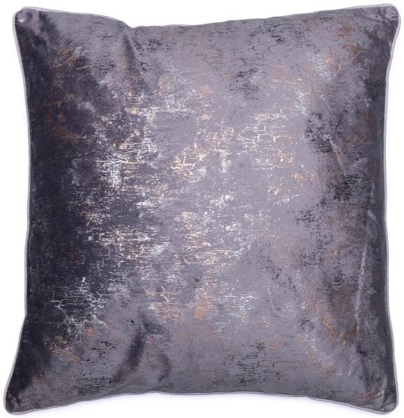 Подушка декоративна велюр 45x45 см сірий із принтом La Nuit 