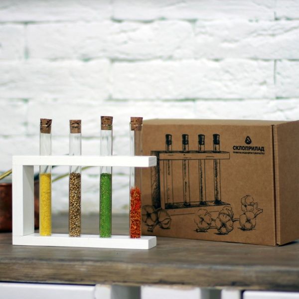 Підставка декоративна Склоприлад із пробірками біла 300548