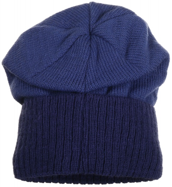 Шапочка детская для мальчика Kraft+ р.48-50 темно-синий с синим 1739 