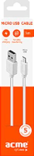Кабель Acme USB – microUSB 1 м белый (4770070879030) CB1011W 