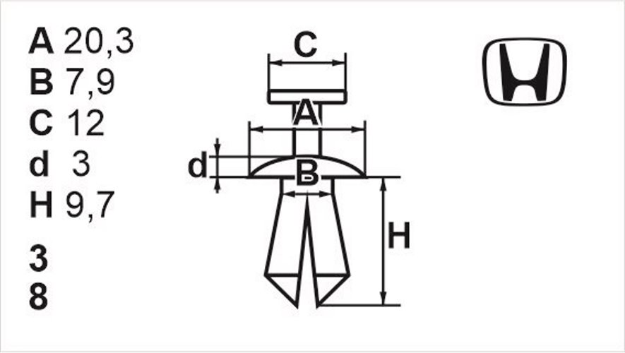 Клипса с резьбовым штырьком универсальная Romix (71176)