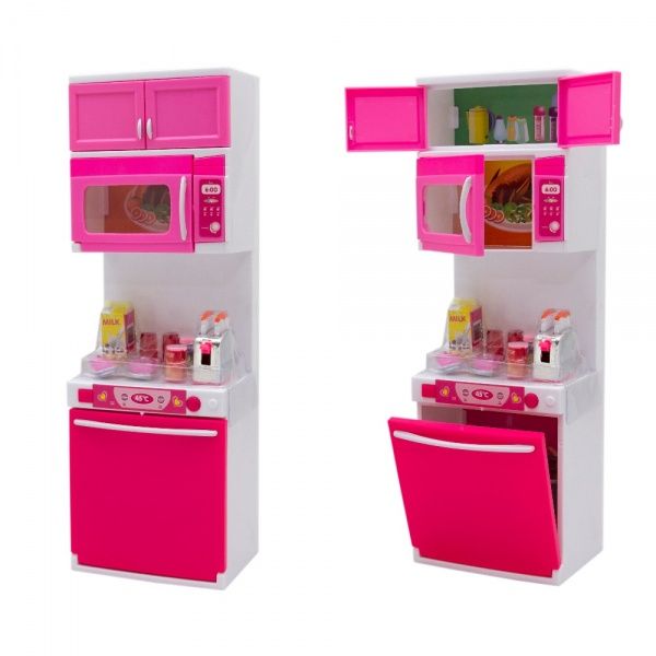 Кукольная кухня Qun Feng Toys 47.5x9.5x35 см Розовая QF26211PW