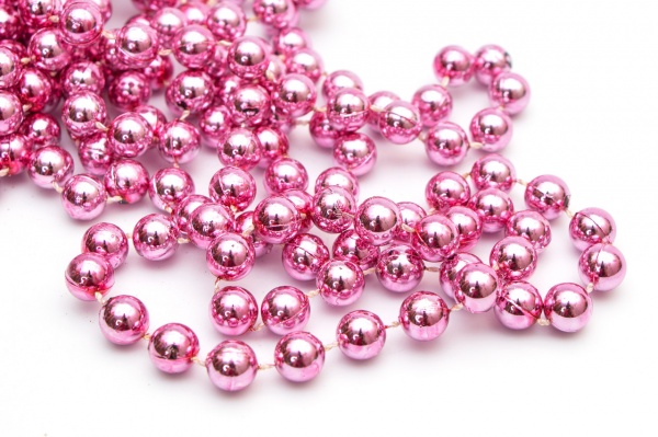 Бусы для елки Девилон 250430 10мм 8 м розовый