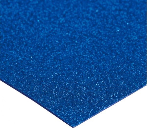 Фоамиран с блестками на клейкой основе MX61857 2 мм 20х30 см синий