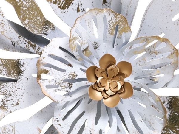 Декор настенный Daisy 147,3x74,9 см серо-золотистый 