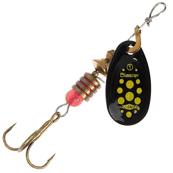 Блесна-вертушка Mikado 6 г Blaster № 3 silver/21 (silver/black/yellow dots) черный