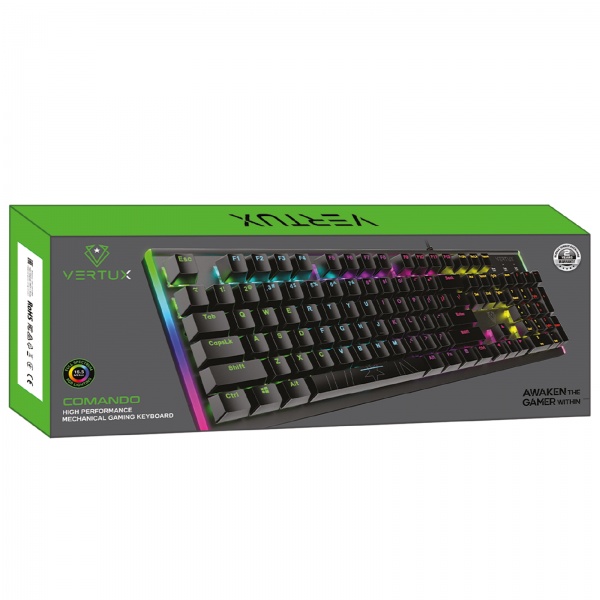 Клавіатура ігрова Vertux (comando.black) black 