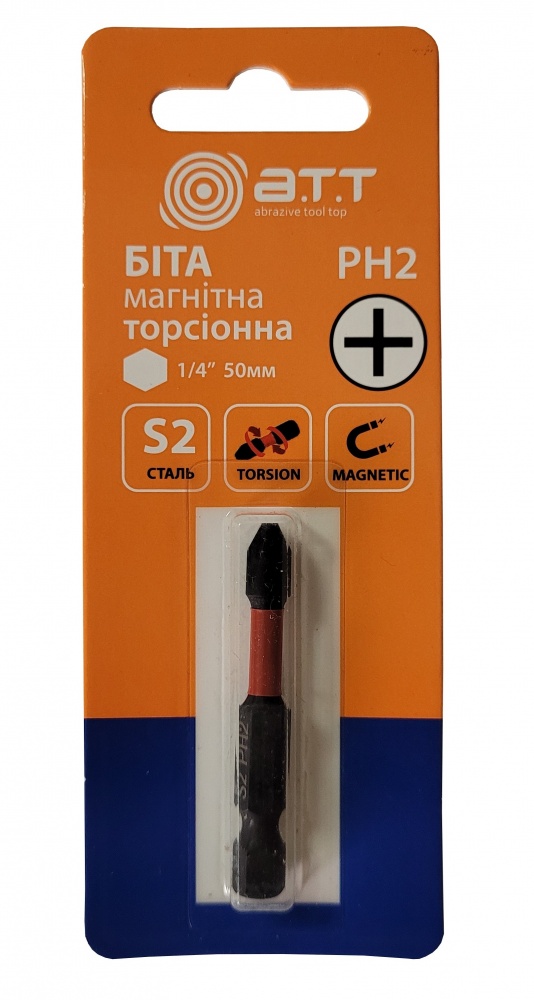 Біта торсіонна A.T.T. магнітна PH2 50 мм 1/4 сталь S2 1 шт.