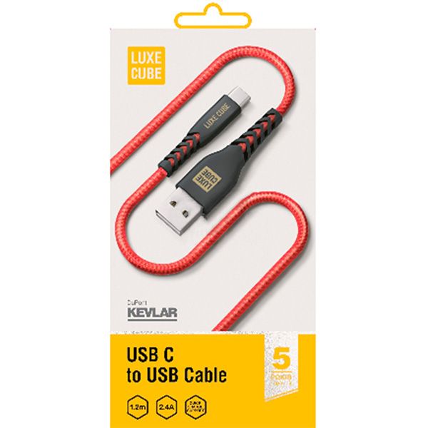 Кабель Luxe Cube 1,2 м красный (8886668686273)