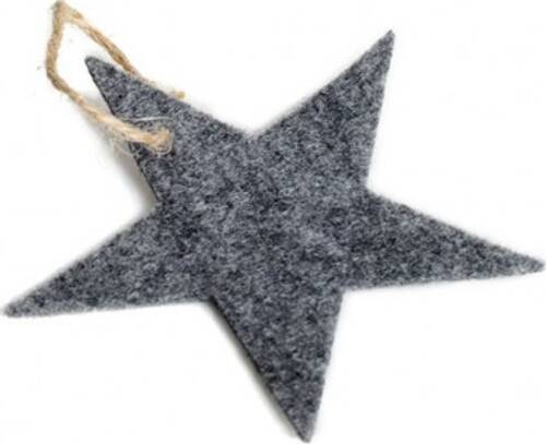Декорация новогодняя Звезда войлок серый 10х7см 