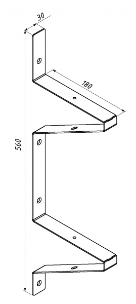 Кронштейн для полиць Valore Трикутник подвійний Loft SB-DT-21