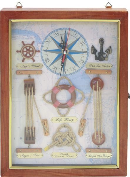 Ключница с часами Морские узлы 3325C