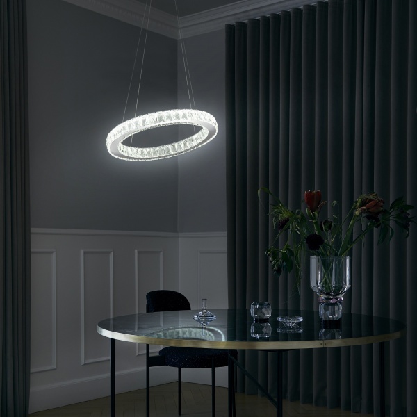 Люстра світлодіодна Strotskis Grasia пульт ДУ 18 Вт хром 90023/1 