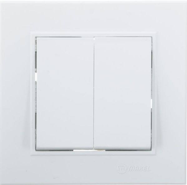 Вимикач двоклавішний Makel Karea 00 без підсвітки 10 А 220В білий