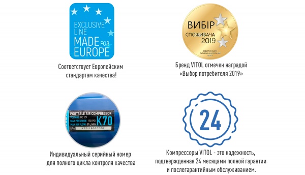 Компресcор автомобильный Vitol K-70