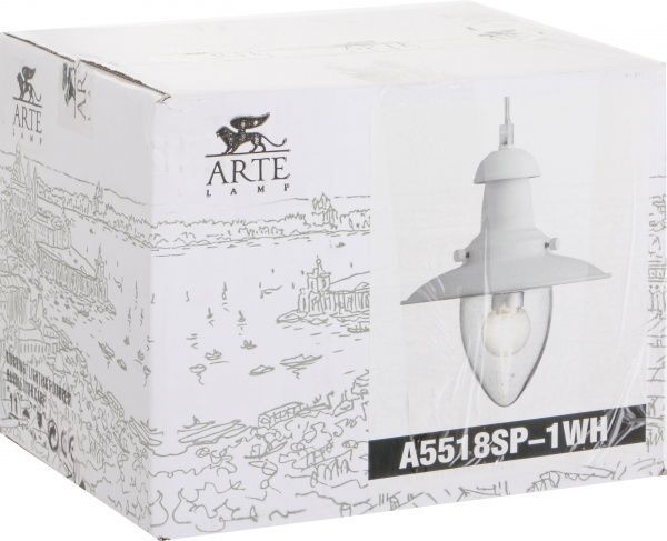 Підвіс Arte Lamp Fisherman 1x60 Вт E27 білий A5518SP-1WH 