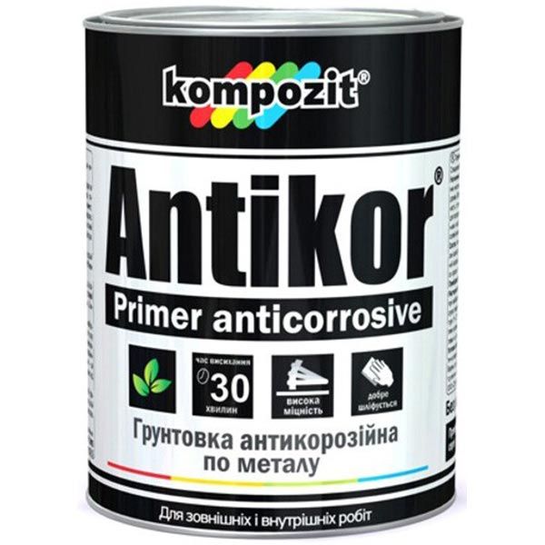 Грунтовка Kompozit антикоррозионная Antikor красно-коричневый мат 1кг