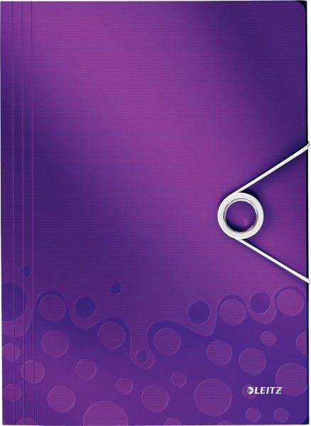 Папка-бокс на резинке WOW 150 л. A4 фиолетовый металлик 45990062 Leitz