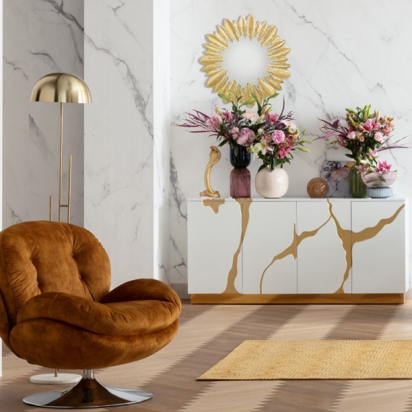 Ваза KARE Design Marvelous Duo 40 см сине-фиолетовая 