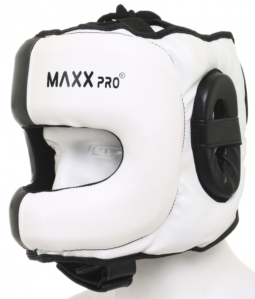 Шлем боксерский MaxxPro р. M AHG-700 Black/White vynil M черный