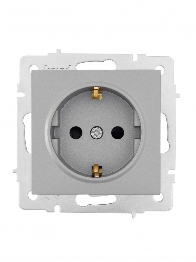 Механізм розетки 1 із заземленням Lezard Vesna IP20 сірий 742-3588-124B